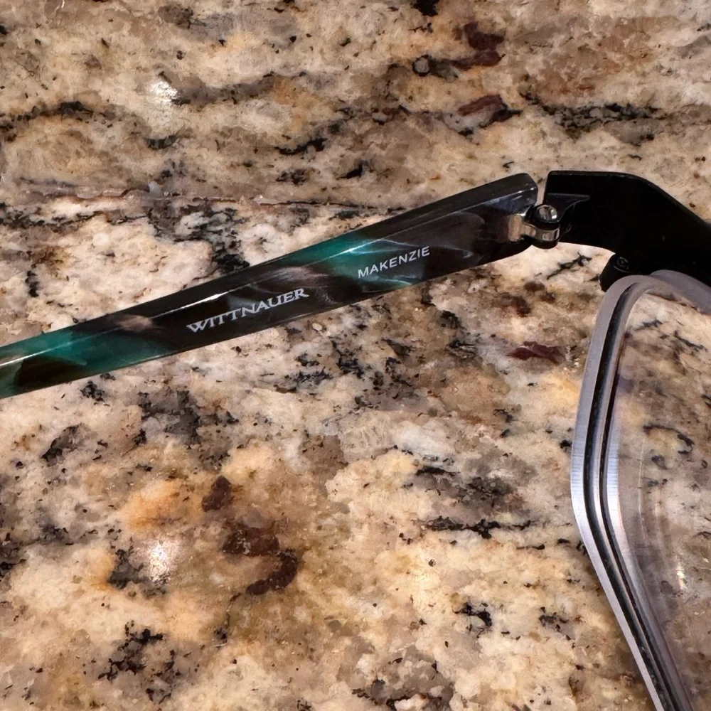 Wittnauer Mackenzie Eyeglasses Frame Womens Black Teal‎ Metal Full Rim 54-16-135